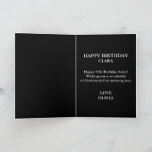 黒エレガントと黄色の写真妹50誕生日 カード (内部)
