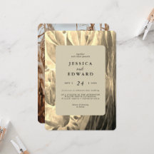 黒エレガントと黄金色の葉の写真結婚