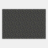 黒エレガントに懐かしい手絵を描星が浮かぶ ラッピングペーパーシート (正面)