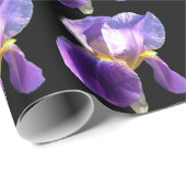 黒エレガントのかわいらし花菖蒲 ラッピングペーパー (ロールコーナー)