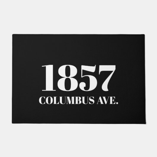 黒エレガントのカスタム通りのアドレス番号 ドアマット (正面)