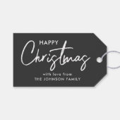 黒エレガントのクリスマス ギフトタグ (正面(横))