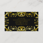 黒エレガントのシックファンシー金ゴールド華美フレーム 名刺 (裏面)