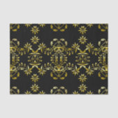 黒エレガントのシックファンシー金ゴールド華美フレーム 薄葉紙 (正面)