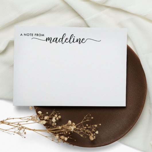 黒エレガントのスクリプト名 ノートカード