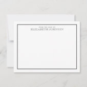 黒エレガントのスクリプフォーマルト ノートカード (正面)