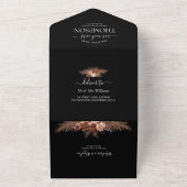 黒エレガントのパ素朴パスQRコー結婚ド オールインワン招待状 (外側)