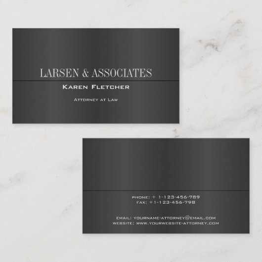 黒エレガントのビジモダンネスカードテンプレート 名刺 (正面/裏面)