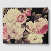 黒エレガントのムーディフローラ結婚写真 ゲストブック (裏面)