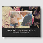 黒エレガントのムーディフローラ結婚写真 ゲストブック (正面)