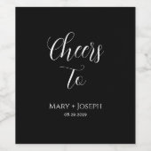 黒エレガントのワ結婚インラベルのシール ワインラベル (シングルラベル)