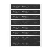 黒エレガントの上の白とグレーのスクリプ結婚ト ラップアラウンドラベル (シート)