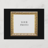 黒エレガントの個人用フォトフレームと文字 ポストカード (正面)