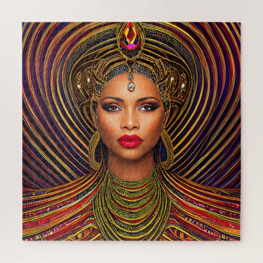 黒エレガントの女王：アートブラック歴史月間 ジグソーパズル (縦)