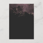 黒エレガントの牡丹の水色 |ウェディングRSVP エンクロージャーカード (裏面)