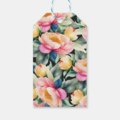 黒エレガントの牡丹の水色 | 結婚s ギフトタグ (裏面)