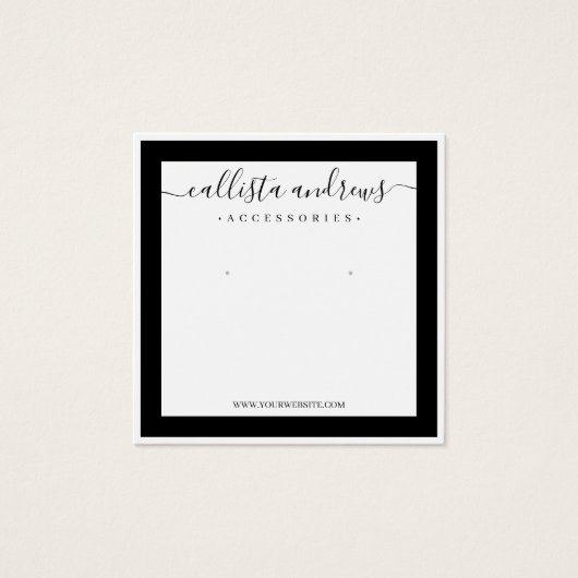 黒エレガントの縁ど葬式イヤリング表示 (正面)