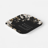 黒エレガントの聖句に結婚白いフローラ ペーパープレート (傾斜あり)