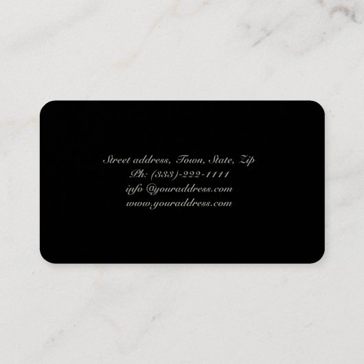 黒エレガントの車の名刺 名刺 (裏面)