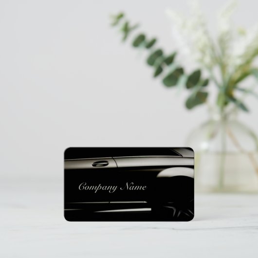 黒エレガントの車の名刺 名刺 (スタンド正面)