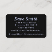 黒エレガントの車の名刺 名刺 (裏面)