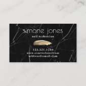 黒エレガントの金ゴールド爪、 ネイル光沢ストローク 名刺 (裏面)