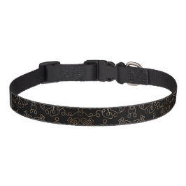 黒エレガントの金ゴールド装飾 ペット首輪