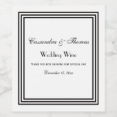 黒エレガントの3X枠DIY背景色 ワインラベル (シングルラベル)