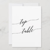 黒エレガントの5x7印刷可能な表の番号 招待状 (正面)