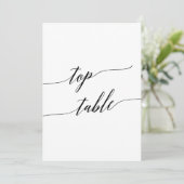 黒エレガントの5x7印刷可能な表の番号 招待状 (スタンド正面)