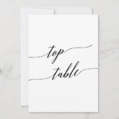 黒エレガントの5x7印刷可能な表の番号 招待状 (裏面)