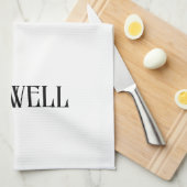 黒エレガントはっきりしたパーソナライズされた姓 キッチンタオル (四つ折り)