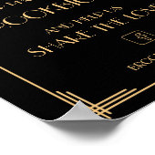 黒エレガントアールデコギャツビーのハッシュタグ記号 ポスター (角)