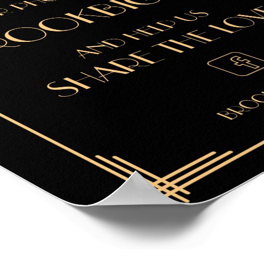 黒エレガントアールデコギャツビーのハッシュタグ記号 ポスター (角)