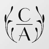 黒エレガントアールデコモノグラムリース結婚ズ ウィンドウサイン (シート)