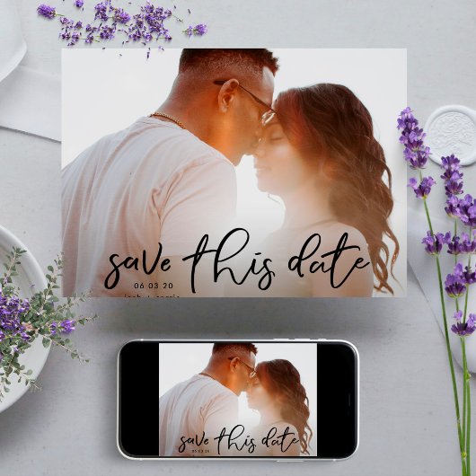 黒エレガントオニキス写真クラシック書道 セーブザデート