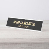 黒エレガントカスタマイズ デスクネームプレート (正面)
