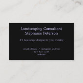 黒エレガントカスタムモダン薄紫横 名刺 (裏面)