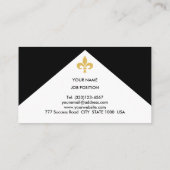 黒エレガントカスタム白の名刺のロゴ 名刺 (裏面)