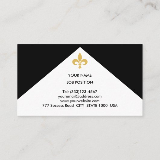 黒エレガントカスタム白の名刺のロゴ 名刺 (裏面)
