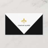 黒エレガントカスタム白の名刺のロゴ 名刺 (正面)