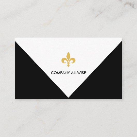 黒エレガントカスタム白の名刺のロゴ 名刺 (正面)