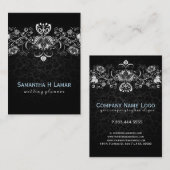 黒エレガントガーリーダマスクの白いレース 名刺 (正面/裏面)