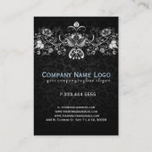 黒エレガントガーリーダマスクの白いレース 名刺 (裏面)