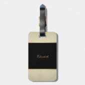 黒エレガントガーリー色,クリーム,金ゴールドグリッターユニコーン ラゲッジタグ (裏面縦)