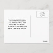 黒エレガントキリンプリントモノグラムサンキュー ポストカード (裏面)