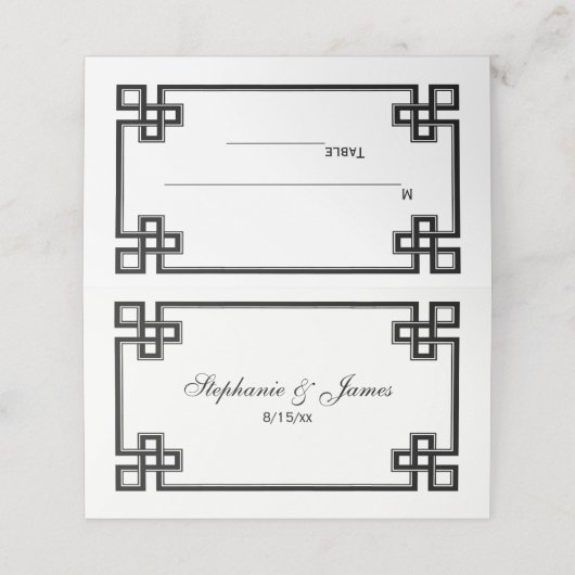 黒エレガントギリシャファンシー鍵護衛カード プレイスカード (外部開封)