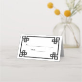 黒エレガントギリシャファンシー鍵護衛カード プレイスカード (裏面)