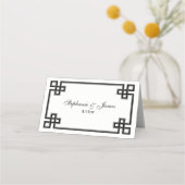 黒エレガントギリシャファンシー鍵護衛カード プレイスカード (正面)