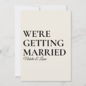 黒エレガントクリーミーなレトロはっきりしたおもしろいモダン結婚s 招待状 (裏面)